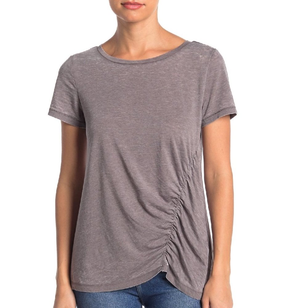 SUSINA Ruched Burnout T-Shirt XL